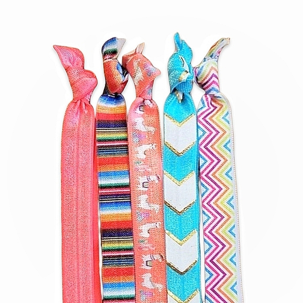 5-Pack Boho Women's Headbands Set Elastic Colorful Hair Headband Accessories